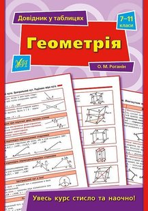 Довідник у таблицях. Геометрія. 7–11 класи - Роганін О. М. - УЛА (103963) 103963 фото