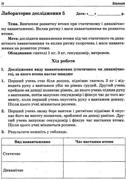 Біологія, 8 кл., Зошит для лабораторних та практичних робіт - Кулініч О.М. - ПЕТ (110805) 110805 фото