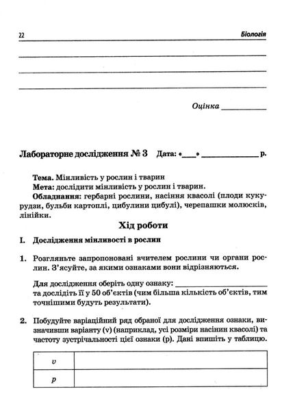 Біологія, 9 кл., Зошит для лабораторних та практичних робіт - Кулініч О.М. - ПЕТ (110806) 110806 фото