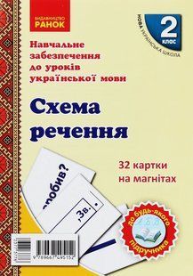 Картки на магнітах. Українська мова, 2 кл. Схема речення до будь-якого підручника / РАНОК 130472 фото