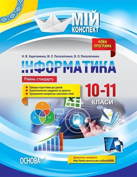 Мій конспект. Інформатика. 10–11 класи. рів стандарту. - Основа (105844) 105844 фото