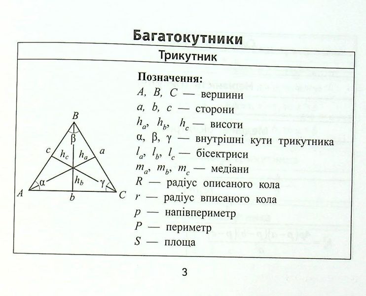 Формули з геометрії - Буряк М.В. - ПЕТ (110750) 110750 фото