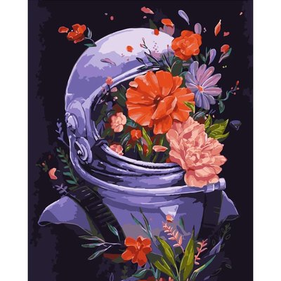 Картина за номерами Strateg ПРЕМІУМ "Космічні квіти" 40х50 см (GS419) 114973 фото