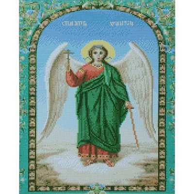Алмазна мозаїка Strateg ПРЕМІУМ "Ікона Ангел Охоронець" розміром 40х50 см (D0004) 114876 фото