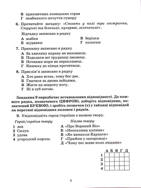 Українська література, 5 кл., Зошит для контрольних робіт - Авраменко О. М. - Грамота (107475) 107475 фото