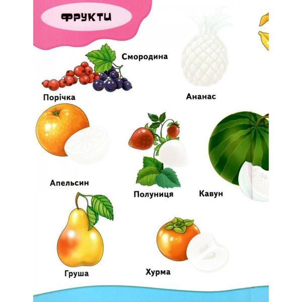 Овочі та фрукти. Розвивальні наліпки. 9789669138729 119095 фото
