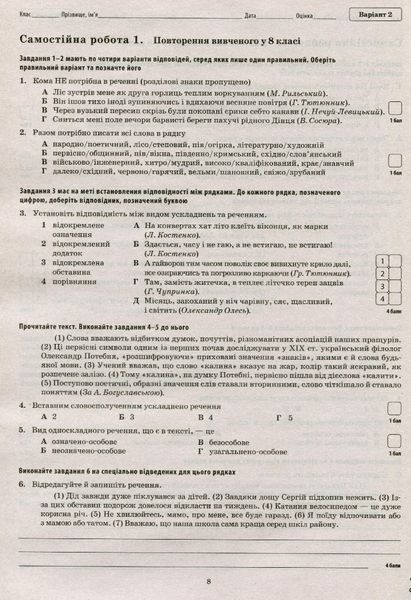 Українська мова та література, 9 кл., Зошит для поточного та тематичного оцінювання - Положий Т.М. - ПЕТ (110765) 110765 фото