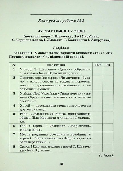 Українська література, 6 кл., Зошит для контрольних робіт - Авраменко О. М. - Грамота (107477) 107477 фото