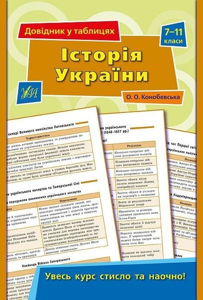 Довідник у таблицях. Історія України. 7–11 класи - Конобевська О. О. - УЛА (103959) 103959 фото