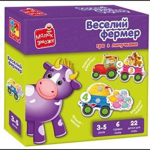 Гра розвиваюча з липучками. Веселий фермер / VLADI TOYS 130040 фото