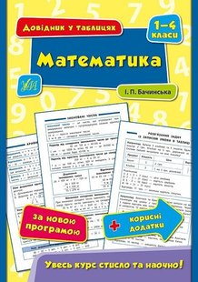 Довідник у таблицях. Математика. 1–4 класи - Бачинська І. П. - УЛА (103918) 103918 фото