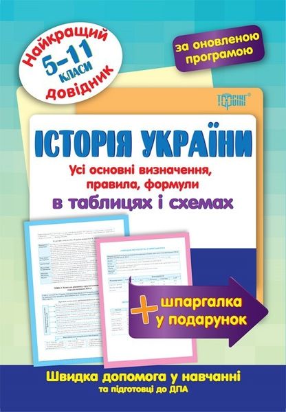 Найкращий довідник Історія України в таблицях і схемах. 5-11 класи - Дух Л.І. - Торсінг (103698) 103698 фото